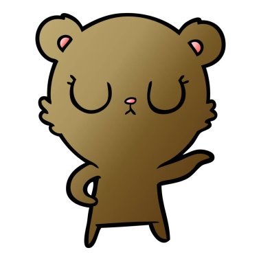 huzurlu karikatür ayı vektör çizim