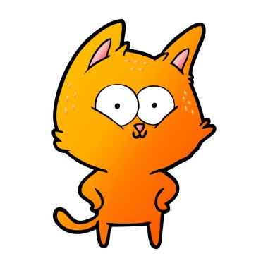 Çizgi film kedisinin vektör çizimi