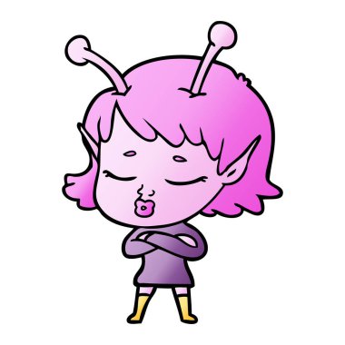 sevimli uzaylı kız çizgi film