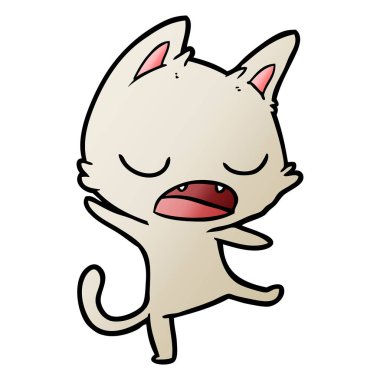  kedi karikatür konuşma vektör çizim