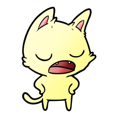  kedi karikatür konuşma vektör çizim