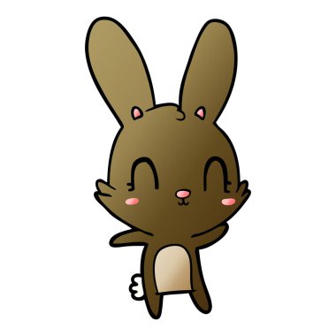 Tatlı çizgi film tavşanının vektör çizimi