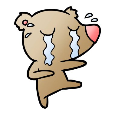 vektör çizim ayı ağlıyor çizgi film