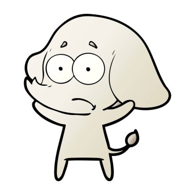 vektör çizim karikatür emin fil