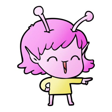 çizgi film yabancı kız gülerek