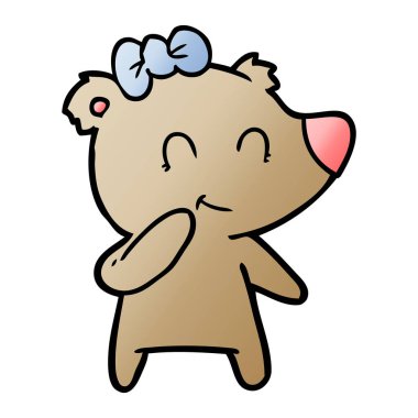 vektör çizim kadın ayı çizgi film