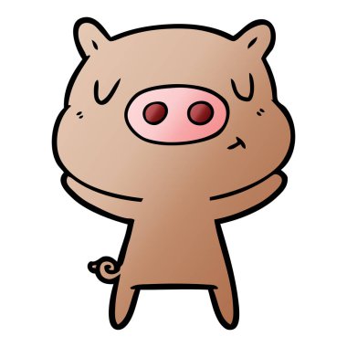 vektör çizim karikatür içerik domuz