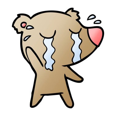 vektör çizim ayı ağlıyor çizgi film