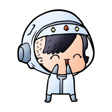 vektör çizim karikatür gülen astronot