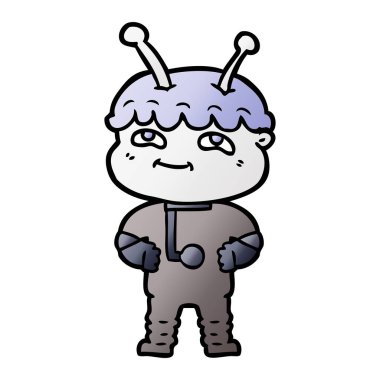 Dostu karikatür spaceman vektör çizim