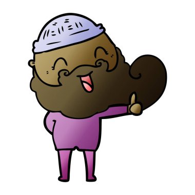 vektör çizim karikatür sakallı adam