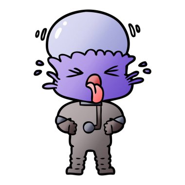 tiksinti çizgi film uzaylı vektör çizim