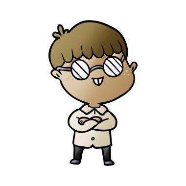 çizgi film çocuk gözlük takıyor