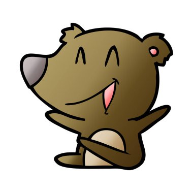 ayı karikatür gülen vektör çizim
