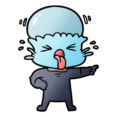 tiksinti çizgi film uzaylı vektör çizim