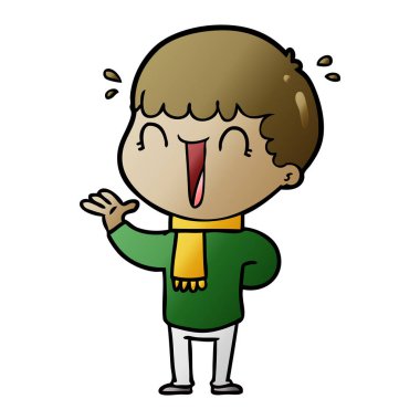 vektör çizim karikatür adam gülen