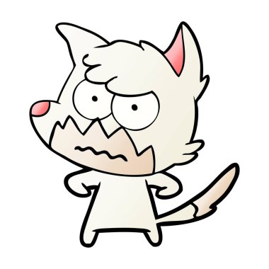 vektör çizim karikatür rahatsız fox