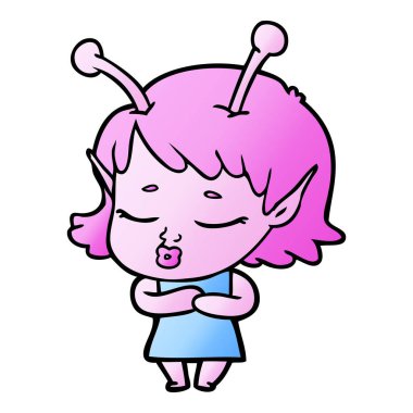 sevimli uzaylı kız çizgi film