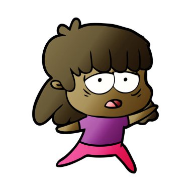 vektör çizim karikatür yorgun kadın