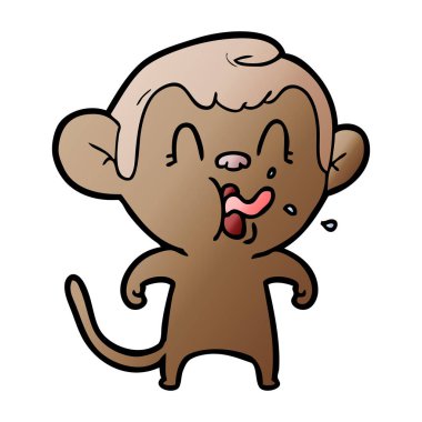 deli karikatür maymun vektör çizim