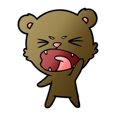 kızgın çizgi film ayı vektör çizim