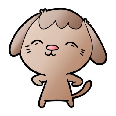 vektör çizim mutlu karikatür köpek