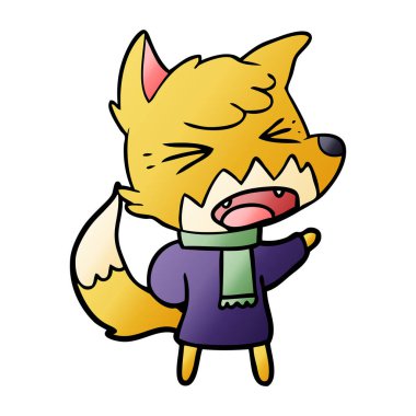 kızgın çizgi film fox vektör çizim