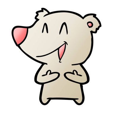 ayı karikatür gülen vektör çizim