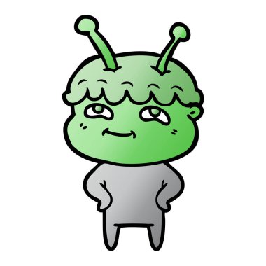 Dostu karikatür spaceman vektör çizim