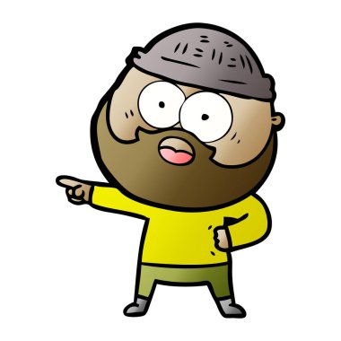 vektör çizim karikatür sakallı adam