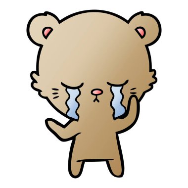 vektör çizim karikatür ayı ağlama