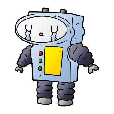 Çizgi film robotunun vektör çizimi