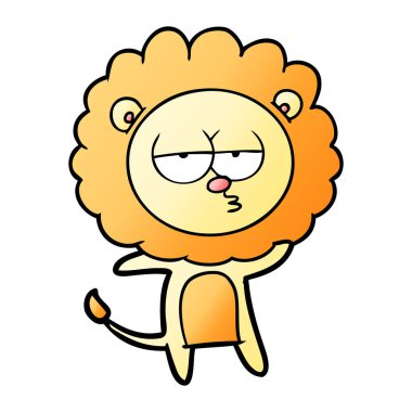 vektör çizim karikatür sıkılmış aslan