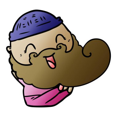 vektör çizim karikatür sakallı adam