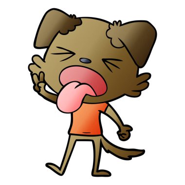 vektör çizim karikatür köpek bıkkın