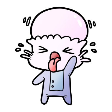 tiksinti çizgi film uzaylı vektör çizim