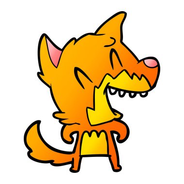 Tilki çizgi film gülen vektör çizim