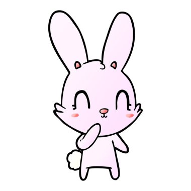 Tatlı çizgi film tavşanının vektör çizimi