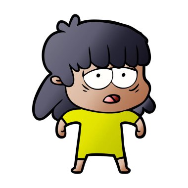 vektör çizim karikatür yorgun kadın