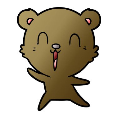 mutlu karikatür ayı vektör çizim