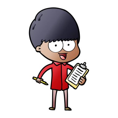 mutlu çizgi film çocuk vektör çizim