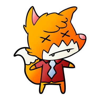 Çizgi film tilkisinin vektör çizimi