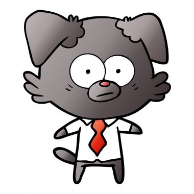 vektör çizim gergin köpek çizgi film