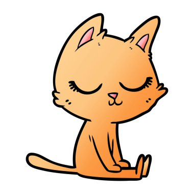 Sakin karikatür kedi vektör çizim