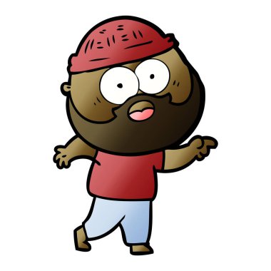 vektör çizim karikatür sakallı adam