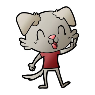 vektör çizim karikatür köpek gülen