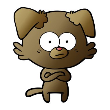 vektör çizim gergin köpek çizgi film