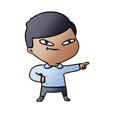 vektör çizim karikatür işaret eden adam