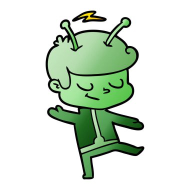 dans dostu karikatür uzay adamı