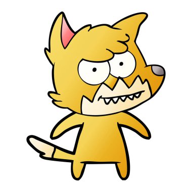 vektör çizim karikatür sırıtan Fox